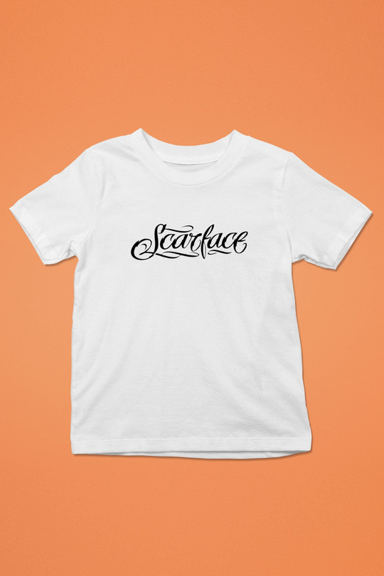 Scarface Baskılı Beyaz Unisex Çocuk Tişört