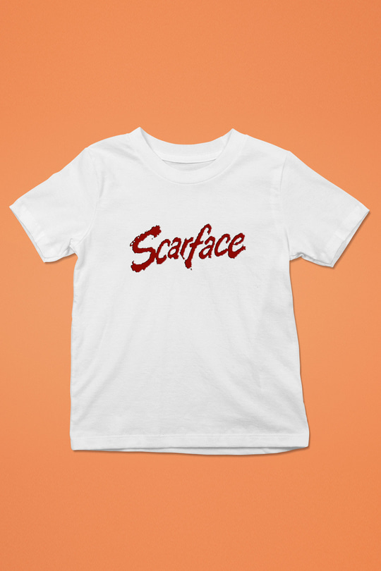 Scarface Baskılı Beyaz Unisex Çocuk Tişört