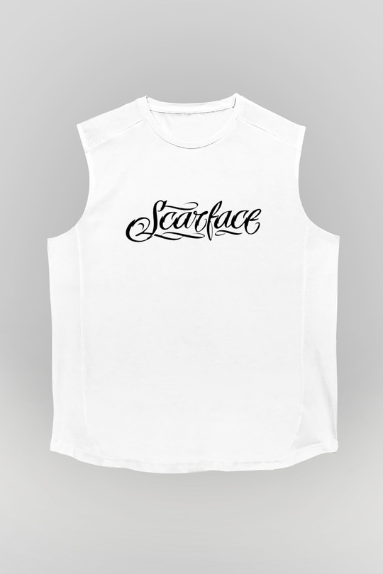 Scarface Beyaz Unisex Kolsuz Tişört