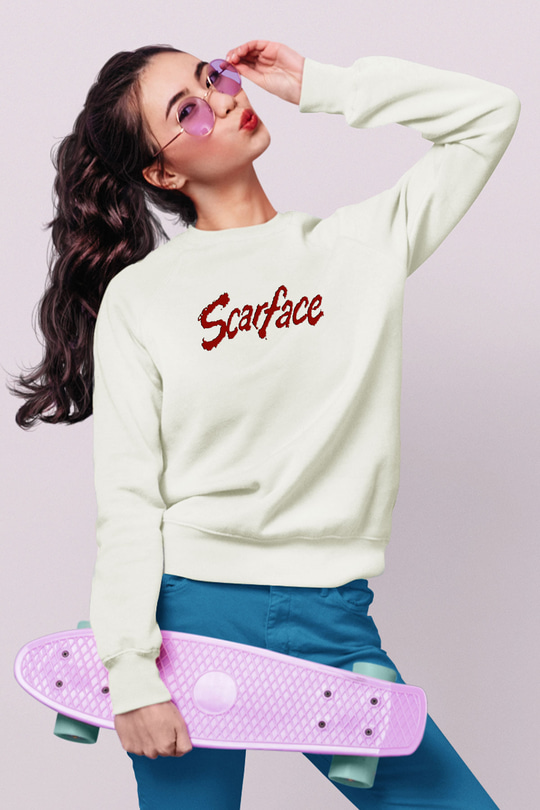 Scarface Beyaz Unisex Sweatshirt