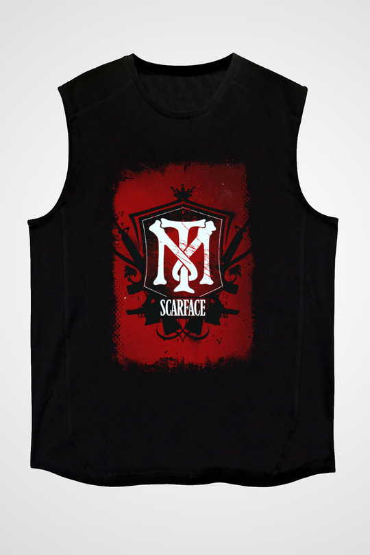 Scarface Siyah Unisex Kolsuz Tişört