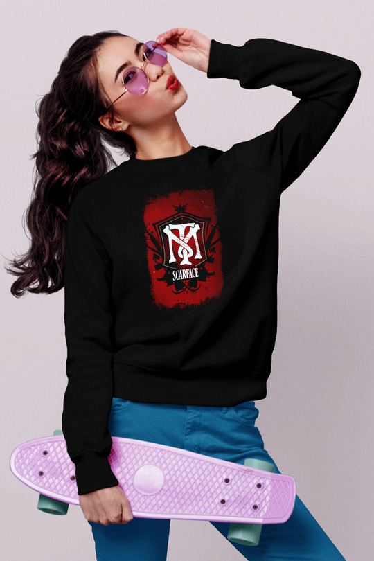 Scarface Siyah Unisex Sweatshirt