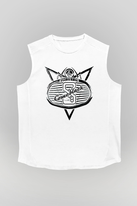 Scorpions Beyaz Unisex Kolsuz Tişört