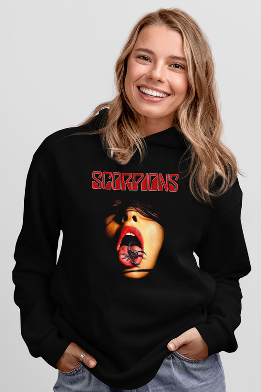 Scorpions Siyah Unisex Kapşonlu Sweatshirt