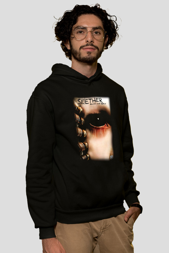 Seether Siyah Unisex Kapşonlu Sweatshirt