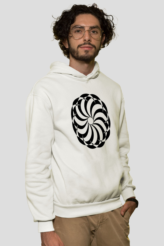 Şekil Beyaz Unisex Kapşonlu Sweatshirt