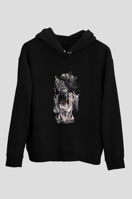 Septicflesh Baskılı Unisex Siyah Kapüşonlu Sweatshirt