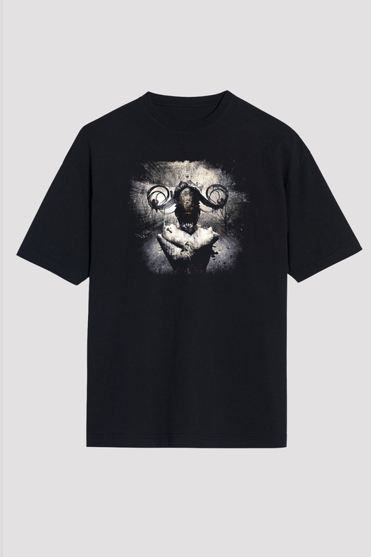 Septicflesh Baskılı Unisex Siyah Oversize Tişört - Tshirt