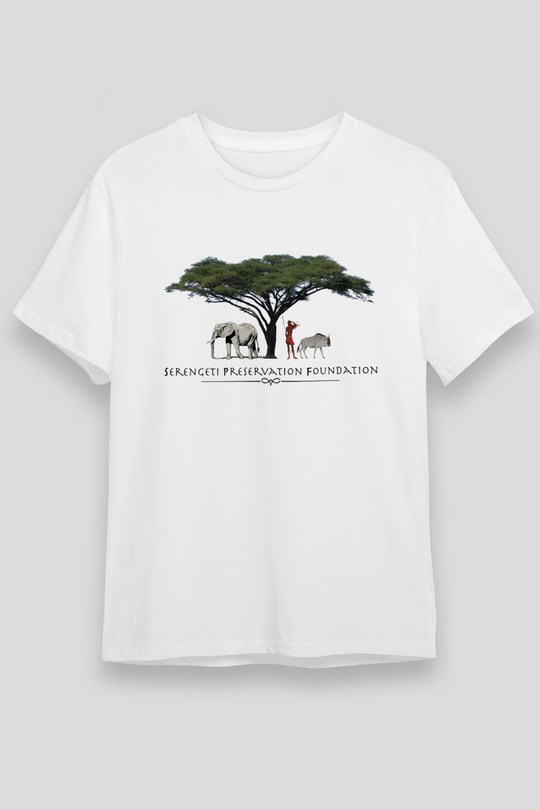 Serengeti Milli Park Beyaz Unisex Tişört T-Shirt - TişörtFabrikası