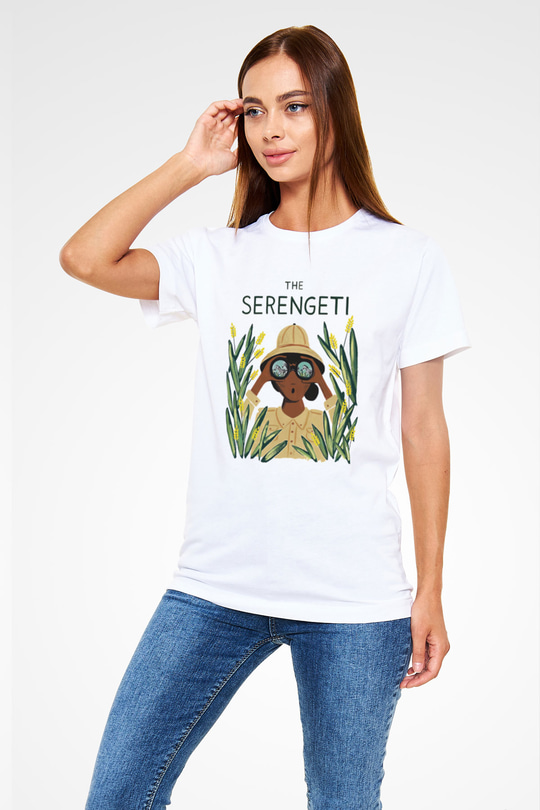 Serengeti Milli Park Beyaz Unisex Tişört T-Shirt - TişörtFabrikası