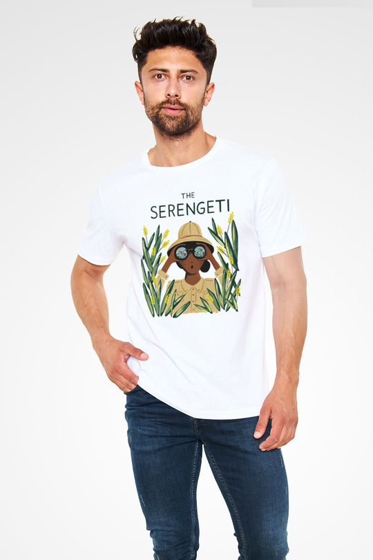 Serengeti Milli Park Beyaz Unisex Tişört T-Shirt - TişörtFabrikası