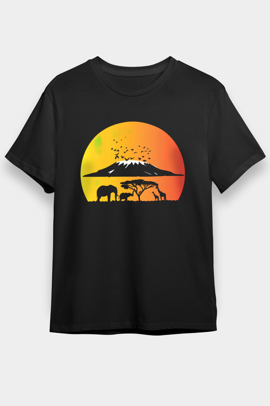 Serengeti Milli Park Siyah Unisex Tişört T-Shirt - TişörtFabrikası