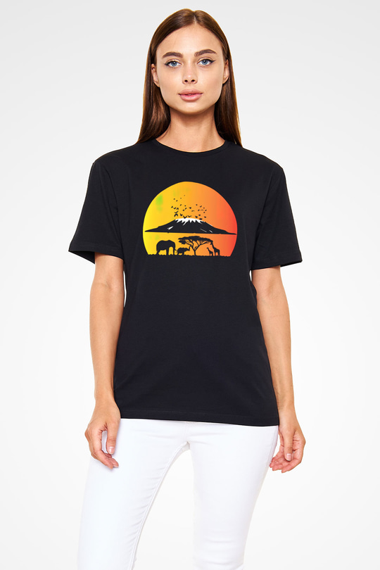 Serengeti Milli Park Siyah Unisex Tişört T-Shirt - TişörtFabrikası