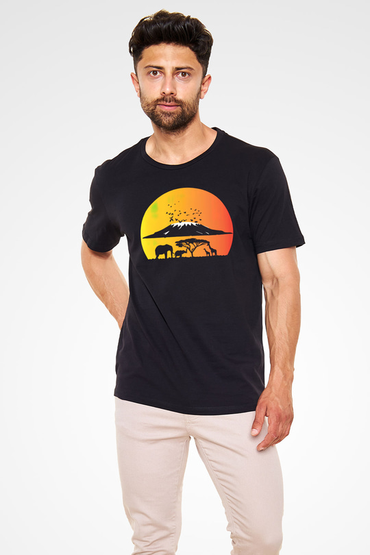 Serengeti Milli Park Siyah Unisex Tişört T-Shirt - TişörtFabrikası