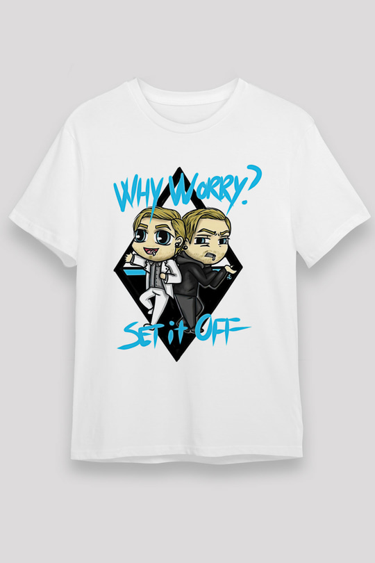 Set it off  Baskılı Unisex Beyaz Tişört - Tshirt