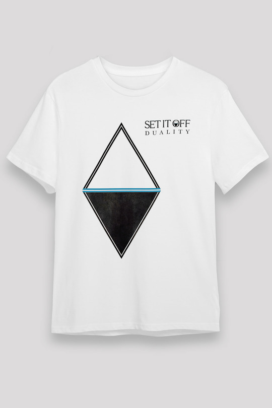 Set it off  Baskılı Unisex Beyaz Tişört - Tshirt