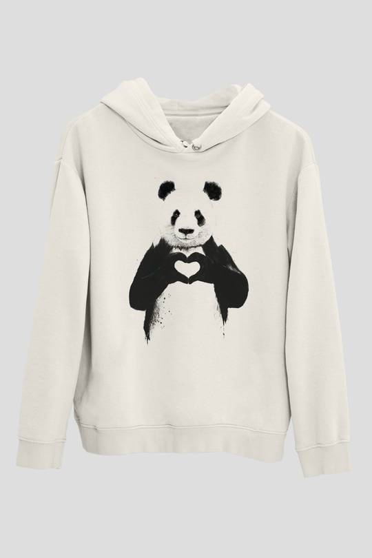 Sevgililer Günü Beyaz Unisex Hoodie