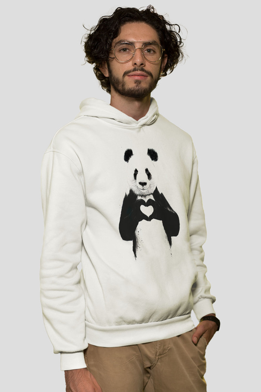 Sevgililer Günü Beyaz Unisex Hoodie
