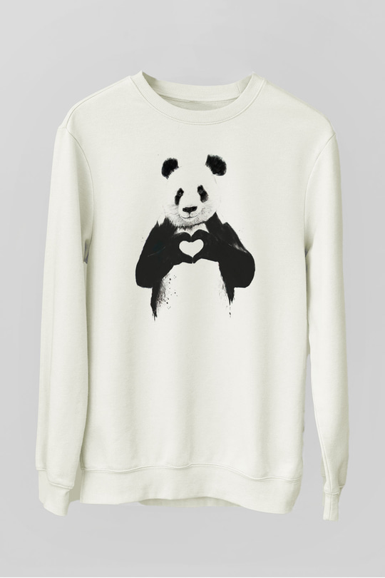 Sevgililer Günü Beyaz Unisex Sweatshirt