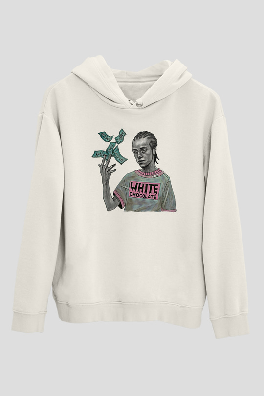 Shameless Baskılı Beyaz Unisex Hoodie