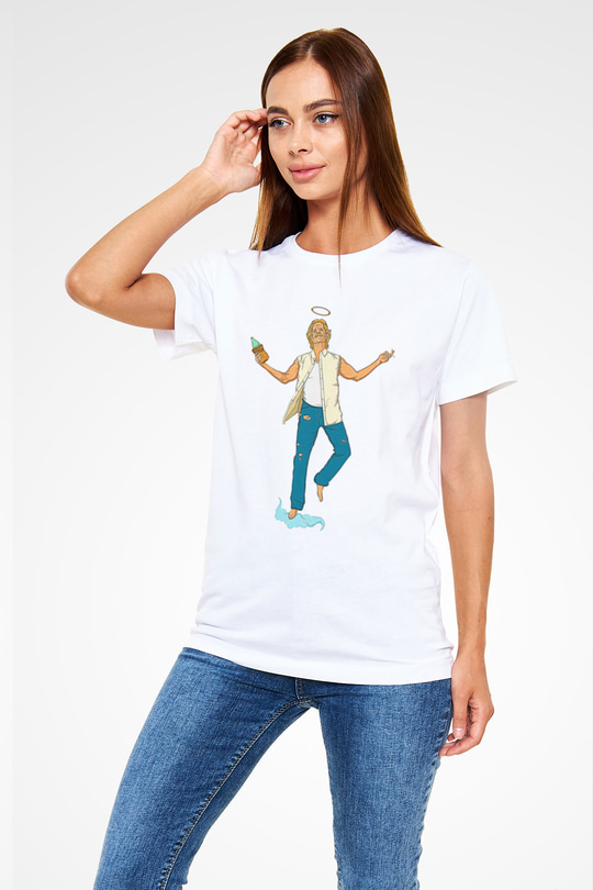 Shameless Unisex Baskılı Beyaz Tişört - Tshirt