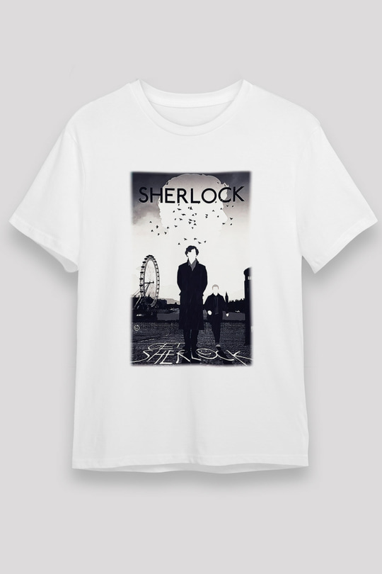 Sherlock Beyaz Unisex Tişört T-Shirt