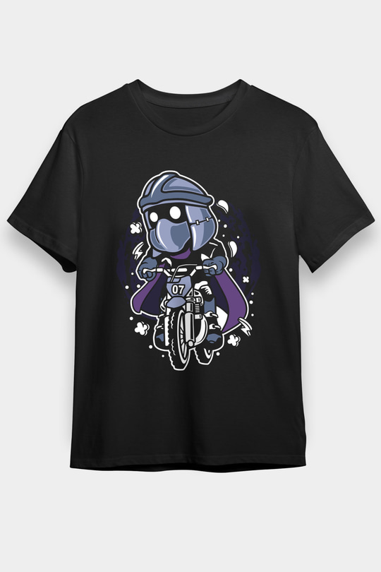 Shredder Biker Baskılı Siyah Unisex Tshirt