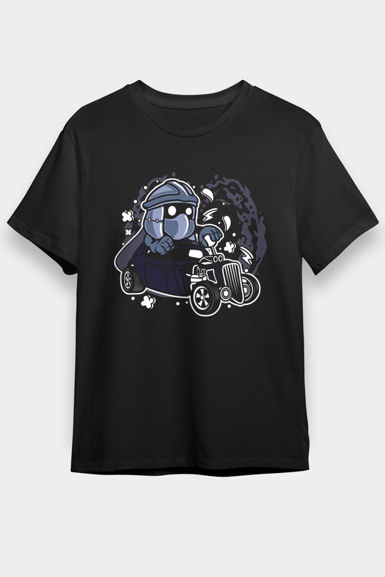 Shredder Hotrod Baskılı Siyah Unisex Tişört