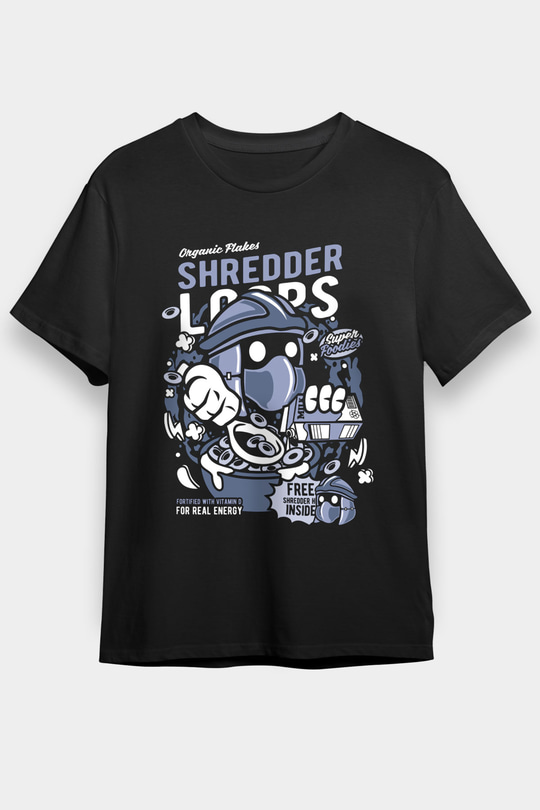 Shredder Loops Baskılı Siyah Unisex Tshirt