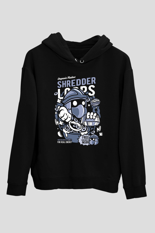 Shredder Loops Baskılı Siyah Unisex Tshirt