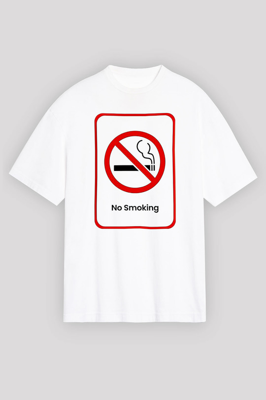 Sigarayı Bırakma Günü Baskılı Beyaz Unisex Oversize Tişört - Tshirt