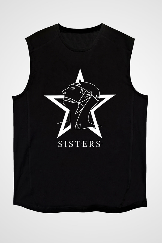 Sisters Of Mercy Baskılı Unisex Siyah Kolsuz Tişört - Tshirt