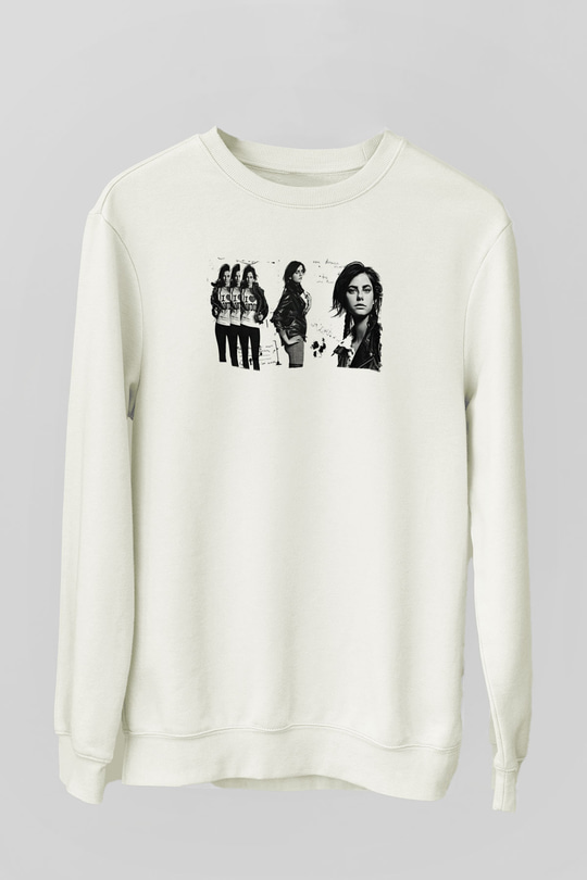 Skins Baskılı Siyah Tişört Baskılı Beyaz Unisex Sweatshirt