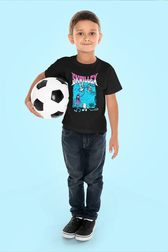 Skrillex Siyah Unisex Çocuk Tişört