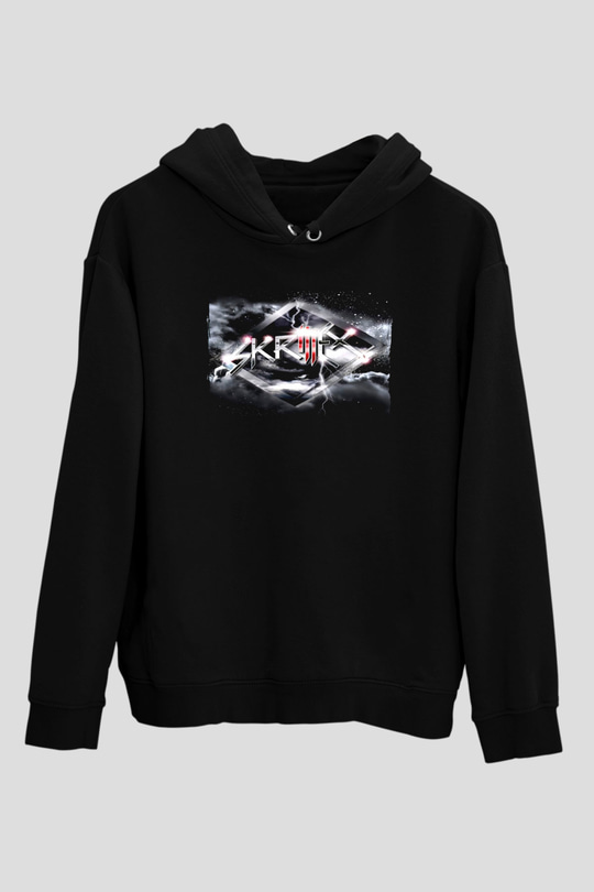 Skrillex Siyah Unisex Kapüşonlu Sweatshirt