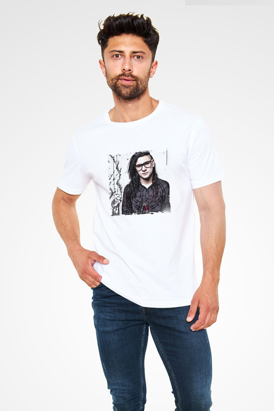 SkrillexBaskılı Beyaz Tişört