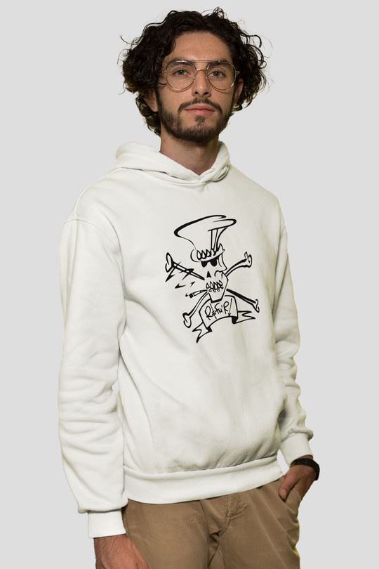 Slash Beyaz Unisex Hoodie