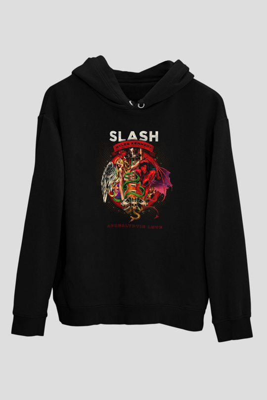 Slash Siyah Unisex Kapşonlu Sweatshirt