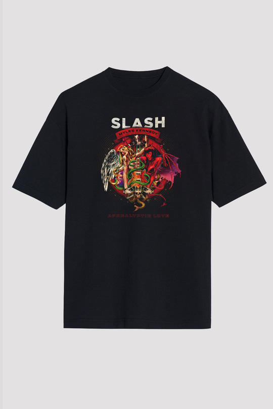 Slash Siyah Unisex Oversize Tişört T-Shirt