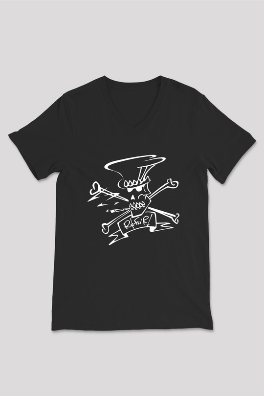 Slash Siyah Unisex V Yaka Tişört T-Shirt