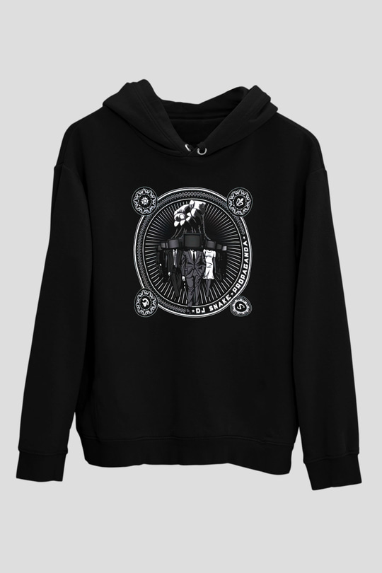 Snake Siyah Unisex Kapüşonlu Sweatshirt