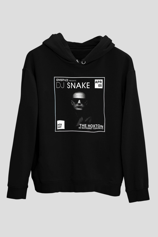 Snake Siyah Unisex Kapüşonlu Sweatshirt