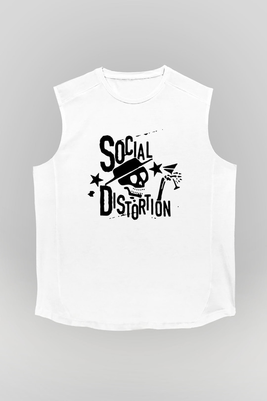 Social Distortion Beyaz Unisex Kolsuz Tişört
