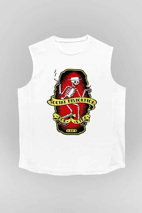 Social Distortion Beyaz Unisex Kolsuz Tişört