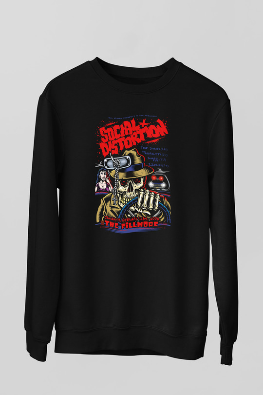 Social Distortion Siyah Unisex Sweatshirt