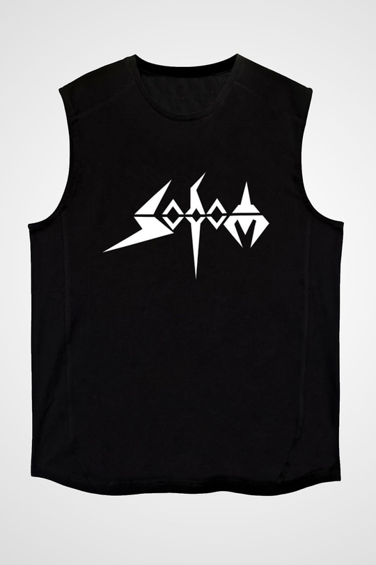 Sodom Siyah Unisex Kolsuz Tişört