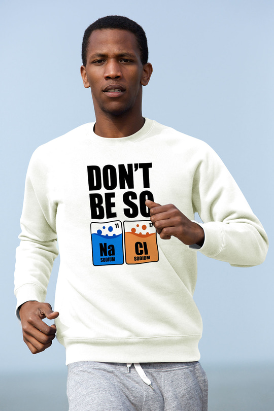Sodyum Klor Baskılı Unisex Ekru Sweatshirt