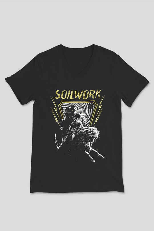 Soilwork Siyah Unisex V Yaka Tişört T-Shirt