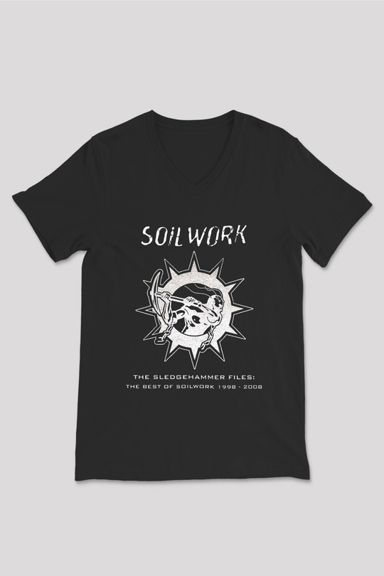 Soilwork Siyah Unisex V Yaka Tişört T-Shirt