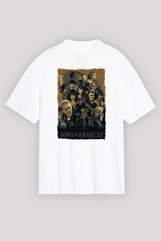 Sons of Anarchy Beyaz Oversize Tişört Oversize T-shirt